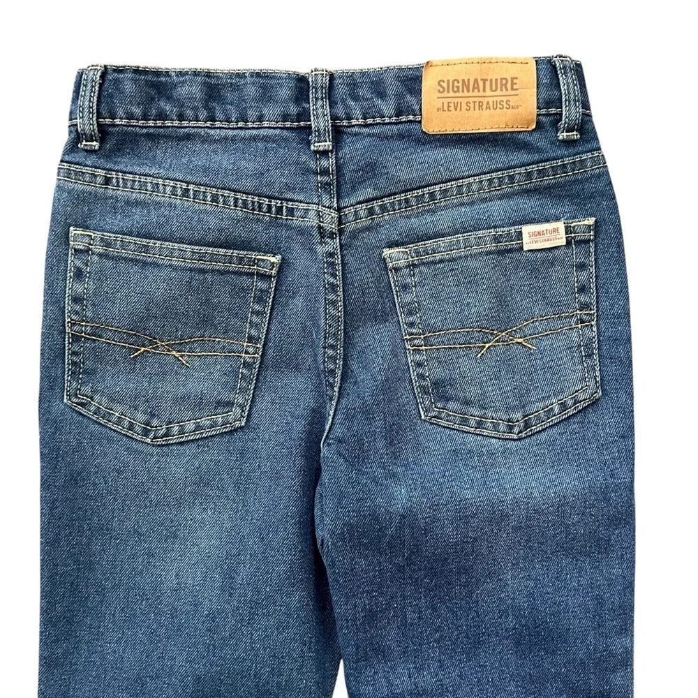 Levi’s‎ Strauss Signature Jeans Girls Size 8 Regular Blue Distressed Adjustable